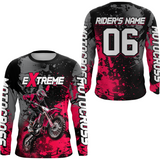 Maxcorners Adult&Kid pink custom dirt bike jersey motocross jersey mens women extreme motocross shirt| MT2709