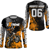 Maxcorners Adult&Kid orange custom dirt bike jersey motocross jersey mens women extreme motocross shirt| MT2709