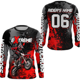 Maxcorners Adult&Kid red custom dirt bike jersey motocross jersey mens women extreme motocross shirt| MT2709