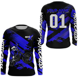 Maxcorners Blue Custom Dirt Bike Jersey Motocross Jersey Motocross Shirts LM2809