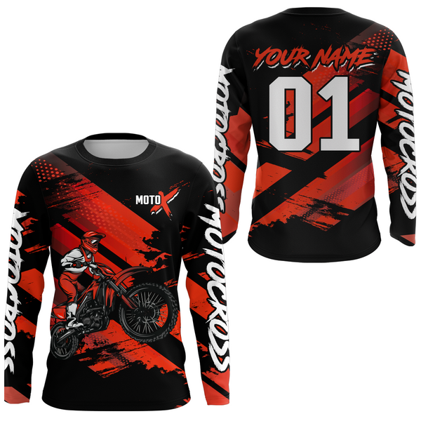 Maxcorners Red Custom Dirt Bike Jersey Motocross Jersey Motocross Shirt| LM2809