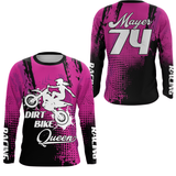 Maxcorners Dirt Bike Queen Custom Motocross Jersey for Girl Women Upf30+Racing Shirt| MT2709