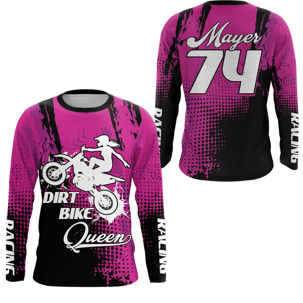 Maxcorners Dirt Bike Queen Custom Motocross Jersey for Girl Women Upf30+Racing Shirt| MT2709
