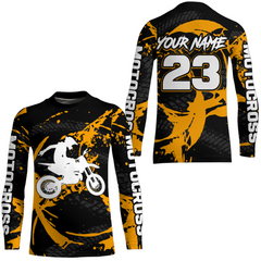 Maxcorners Custom Dirt Bike Jersey Orange Motocross Jersey Upf30+ Mens Women Racing Shirt| MT2809