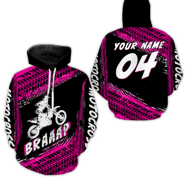 Maxcorners Custom Dirt Bike Jersey Pink Motocross Jersey Upf30+ Mens Racing Shirt| MT2809