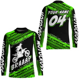 Maxcorners Custom Dirt Bike Jersey Green Motocross Jersey Upf30+ Mens Racing Shirt| MT2809