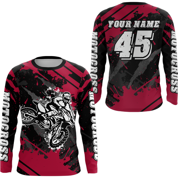 Maxcorners Custom Pink Motocross Jersey for Men Women Upf30+ Dirt Bike Shirt Motorcycle Jersey LM2809