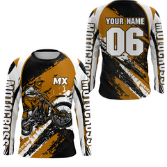 Maxcorners Custom Motocross Jersey Orange Dirt Bike Clothes Upf30+ Mens Women Motorcycle Jersey|  LM2809