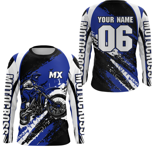 Maxcorners Custom Motocross Jersey Blue Dirt Bike Clothes Upf30+ Mens Women Motorcycle Jersey LM2809