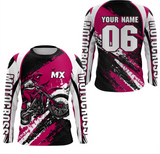 Maxcorners Custom Motocross Jersey Pink Dirt Bike Clothes Upf30+ Mens Women Motorcycle Jersey LM2809