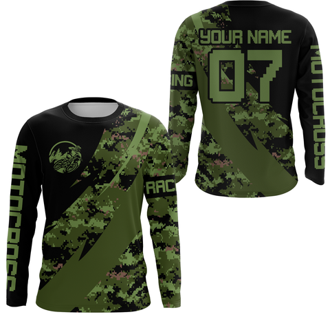 Maxcorners Custom Motocross Jersey for Men Women Upf30+ Camo Dirt Bike Shirt Motorcycle Jersey| LM2809