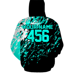 Maxcorners Custom Dirt Bike Hoodie Turquoise Motocross Hoodie Mens Women Motocross Hooded Jersey| MT2809