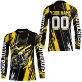 Maxcorners Adult&Kid Yellow Dirt Bike Jersey Motocross Jersey Upf30+ Custom Mens Women Off-Road Jersey| MT2709