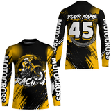 Maxcorners Custom Dirt Bike Yellow Jersey Motocross Jersey Upf30+ Mens Women Motocross Shirt| MT2809