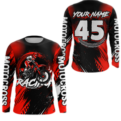 Maxcorners Custom Dirt Bike Red Jersey Motocross Jersey Upf30+ Mens Women Motocross Shirt| MT2809
