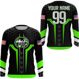 Maxcorners Green Custom Dirt Bike Jersey Motocross Jersey Motocross Shirts LM2809