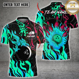 Maxcorners Jersey Flame Bowling Art Multioptions Customized Name, Team Name 3D Shirt (4 Colors)