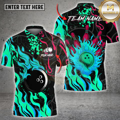 Maxcorners Jersey Flame Bowling Art Multioptions Customized Name, Team Name 3D Shirt (4 Colors)