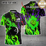 Maxcorners Jersey Flame Bowling Art Multioptions Customized Name, Team Name 3D Shirt (4 Colors)