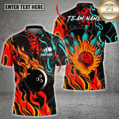 Maxcorners Jersey Flame Bowling Art Multioptions Customized Name, Team Name 3D Shirt (4 Colors)