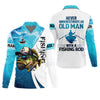 Maxcorners Personalized Old Man Fishing Shirt, Funny Fishing Rod Gift For Dad, Fishing UPF Shirts, Funny Fishing Shirt