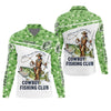 Maxcorners Cowboy Fishing Club Shirt, Personalized Bass Western Long Sleeve For Men, Fishing UPF Shirts