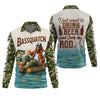 Maxcorners Funny Bigfoot Fishing UPF Shirt, Personalized Fishing Shirt for Men