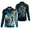 Maxcorners Never Give Up On Your Dreams Funny Skeleton Fishing UPF Shirts, Fishing Gifts For Men, Men's Fishing Shirt