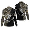 Maxcorners Camo Black Fishing UPF Shirts, Camouflage Fishing Shirts, Fishing Gifts For Men, Men's Fishing Shirt