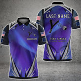 Maxcorners Billiard US Flag Alaska Flag Personalized Name, Team Name 3D Polo Shirt For Slingshot 3