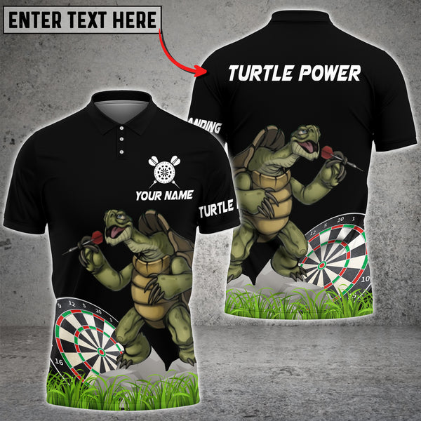 Maxcorners Turtle Throwing Darts Customized Name, Team Name 3D Polo Shirt For Norman