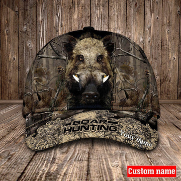Maxcorners Personalized Name Boar Hunting Cap, Gift For Hunting Lover, Father's Day Gift LM0402