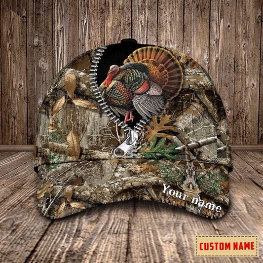 Maxcorners Personalized Name Turkey Hunting Cap NDB01, Hunting Lover Gift, Father's Day Gift LM0402