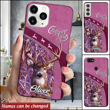 Maxcorners Country Girl Love Deer Hunting Personalized Name Phone Case LM1012