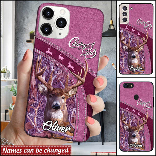 Maxcorners Country Girl Love Deer Hunting Personalized Name Phone Case LM1012
