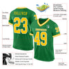 Maxcorners Custom Grass Green Gold-White Mesh Authentic Throwback Football Jersey LM2605