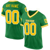 Maxcorners Custom Grass Green Gold-White Mesh Authentic Throwback Football Jersey LM2605