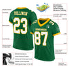 Maxcorners Custom Kelly Green White-Gold Mesh Authentic Football Jersey LM2605