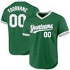 Maxcorners Custom Kelly Green White-Gray Authentic Throwback Baseball Jersey LM2605
