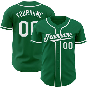 Maxcorners Custom Kelly Green White Authentic Baseball Jersey LM2605