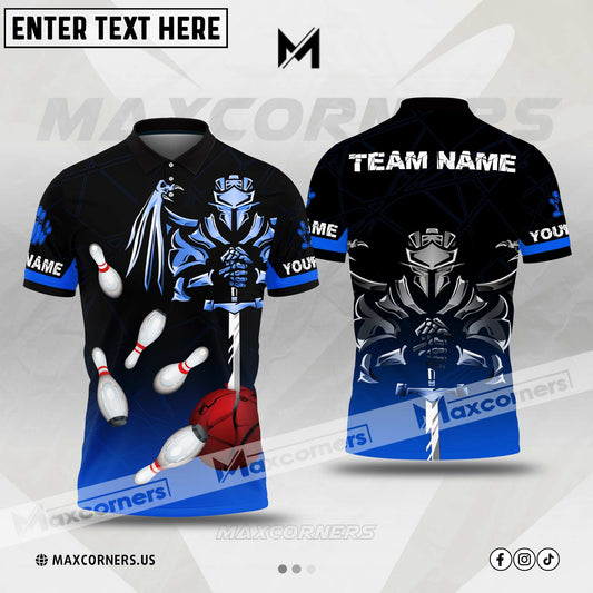MaxCorners Bowling Spartan Multicolor Option Customized Name & Team Name 3D Shirt (4 colors)