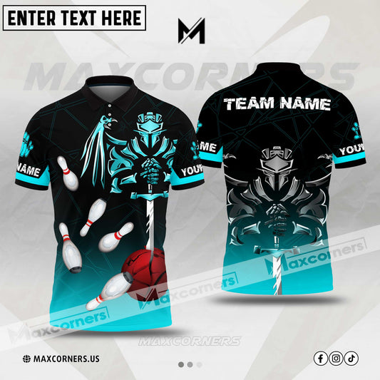MaxCorners Bowling Spartan Multicolor Option Customized Name & Team Name 3D Shirt (4 colors) 01