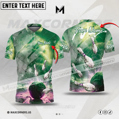 Maxcorners Bowling Customized Name & Team Name 3D Shirt (5 colors)