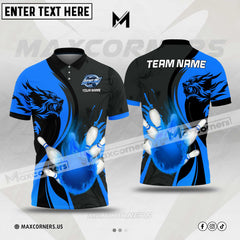 Maxcorners Bowling Wolf Customized Name & Team Name 3D Shirt (6 colors)