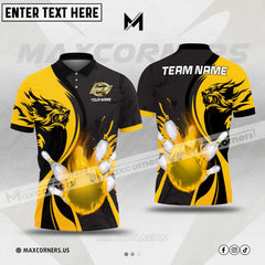 Maxcorners Bowling Wolf Customized Name & Team Name 3D Shirt (6 colors)