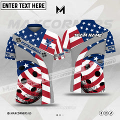 Maxcorners Personalized Name Pickleball US Flag 3D Shirt