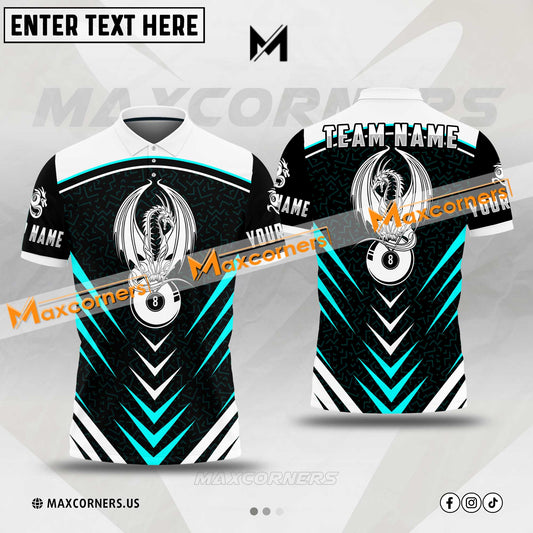 Maxcorners Billiards Dragon Ball 8 Sport Jersey Multicolor Options Personalized Name, Team Name 3D Polo Shirt (4 Colors)
