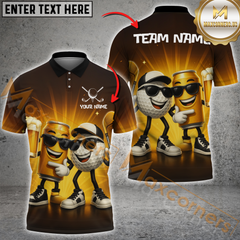 Maxcorners Golf Funny Ball And Beer Personalized Name 3D Unisex Shirt