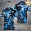 Maxcorners Ball 8 Inner Tiger Striking Lightning Billiard Jersey Multicolor Options Personalized Name, Team Name 3D Polo Shirt