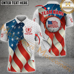 Maxcorners Golf Flag Customized Name, Team Name 3D Polo Shirt